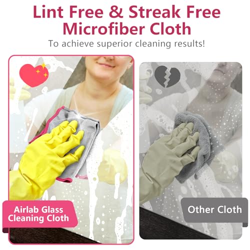 Airlab Glass Polishing Streak Free Miracle Cleaning Cloth, Sliver-Pink - color: Sliver-pink