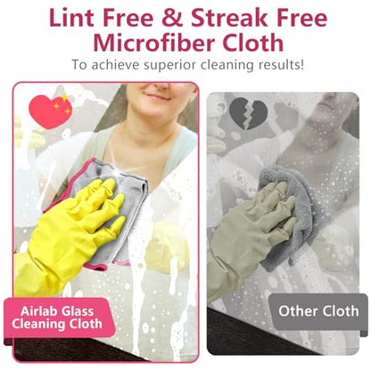 Airlab Glass Polishing Streak Free Miracle Cleaning Cloth, Sliver-Pink - color: Sliver-pink