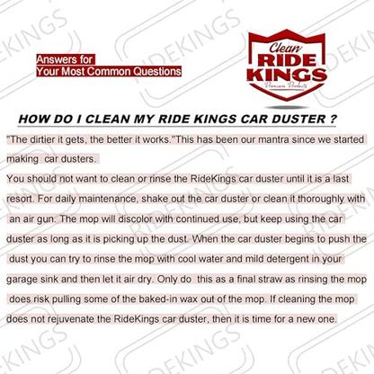 Car Duster Exterior Scratch Free,Car Dust Brush with Extendable Telescoping Handle to Remove Dust Pollen,Duster for Car,Truck,RV and Motorcycle,Large Auto Mop Duster Head, Wax Cotton Hair - color: Red Set-cotton