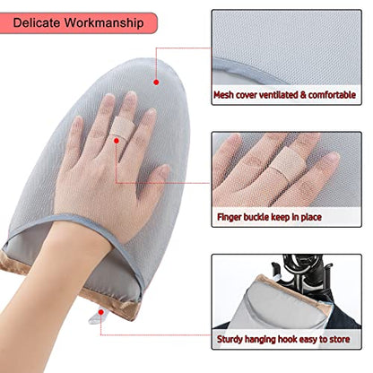 Garment Steamer Ironing Gloves Anti Steam Glove Heat Resistant Garment Steamer Mitt, Garment Steam Accessories for Clothes，Blue - color: Blue