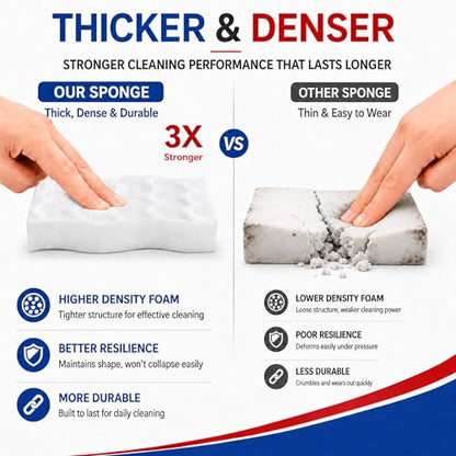 3X Density Magic Sponge Eraser, 20 Pack Cleaning Sponge for Kitchen & Bath