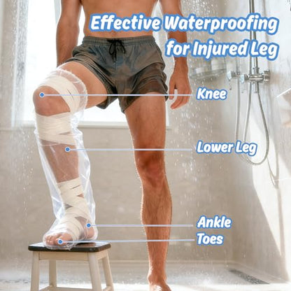 RAINFLOW 6PCS Waterproof Foot Cover for Shower - Cast Covers for Shower Leg - size: Foot Cover