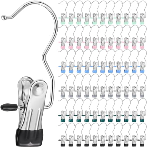 Yinder 150 Pcs Boot Hanger Clips Laundry Hooks Stainless Steel, Multicolor - color: Multicolor