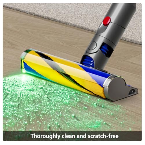 Yivy for Dyson V15/V15s Detect/Gen5/V12 Slim - Fluffy Roller Brush Soft Floor Brush, No.971634-01 - color: Yellow Blue