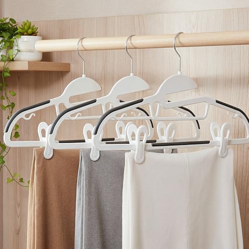 100 Pack White Hanger Clips Multi-Purpose Baby Hanger Clip, Plastic Clothing Clips for Socks, Hats, Food Chip Bags and Notes