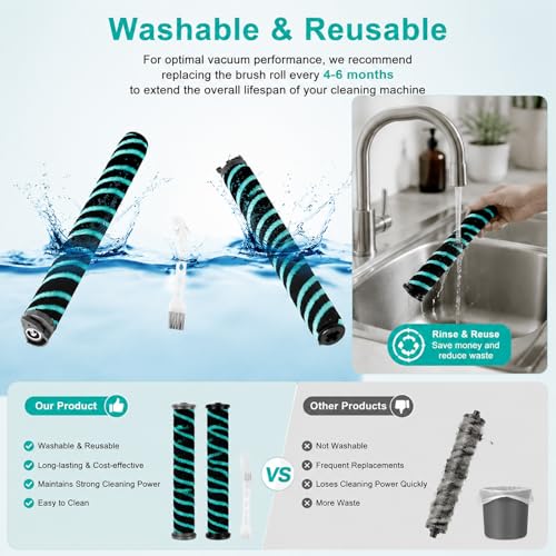 AZ4002 Soft Brush Roller Replacement for Shark Detect Pro/Shark Power Detect Upright Vacuum AZ4000 AZ4002 AZ4000C, 2 Roller Brush,4 Odor Neutralizer Cartridge and 1Clening Brush - size: 7pcs