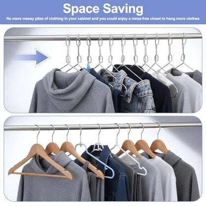 16.5” Lockable Wire Clothes Hangers, 20 Pack 4mm Windproof Stainless Steel RV Hangers Wire Heavy Duty Lock Hook Metal Closet Hanger Space Saving Metal Hanger for Closet RV Hotel Wardrobe