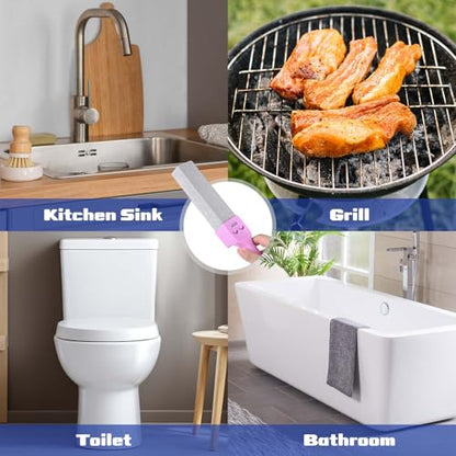 CONLI 8 Pack Pumice Stone Toilet Bowl Cleaner, Toilet Pumice Stone with Handle Remove Toilet Bowl Hard Water Rings Suitable for Cleaning Toilet Bathroom Kitchen Sink Grill - color: 8 Pack