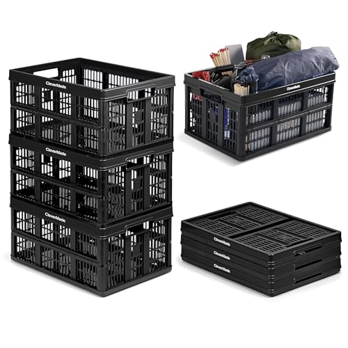 CleverMade Collapsible Utility Crate (Recycled) - 45L - Obsidian (3PK) - color: Obsidian, size: 45L - 3 Pack
