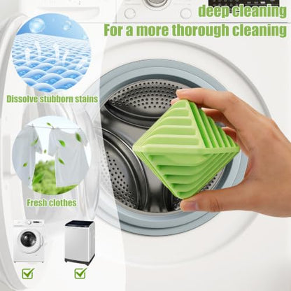 4 Pack Reusable Laundry Anti Static Balls，Cube Agitator Balls - color: Green