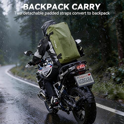 HEETA Waterproof Motorcycle Dry Bag Duffel Luggage Travel Bags, Green 70L - color: Green, size: 70L