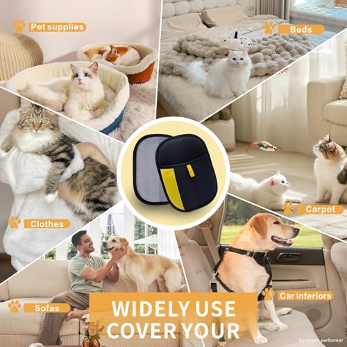 Pet Hair Removal Glove, Pet Hair Gloves for Dogs & Cats - color: 1Pcs-BlackYellow