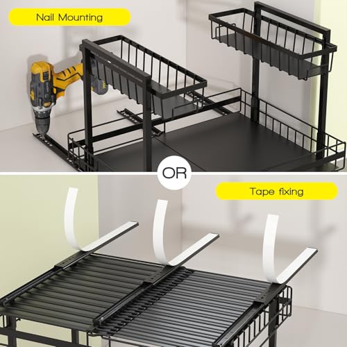 NADAMOO Expandable Under Sink Organizer, 2-Tier Pull Out Cabinet Organizer