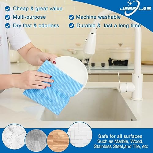 JEBBLAS Disposable Dish Towels and Cloths, Reusable Wipes, 50 Count, Red - color: Red