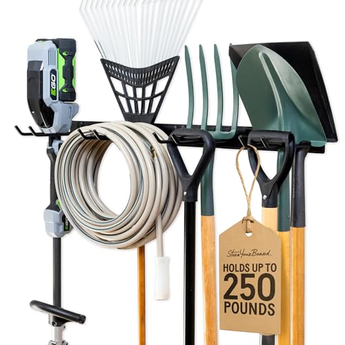 StoreYourBoard Garage Tool Organizer, 36 in, Holds 250 lb - color: BLACK, size: 36" Heavy Duty Steel Rack | 4 Hooks | Holds 250lbs