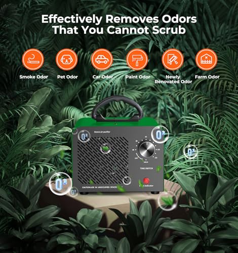 Hadlook Ozone Generator, 48,000mg/h High Capacity O3 Ozone Machine, Green - color: C-Green
