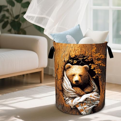 Fall Laundry Basket Waterproof Laundry Hamper Foldable Laundry Bag with Handles for Bedroom, Bathroom, Office, Clothes Storage - color: Fall