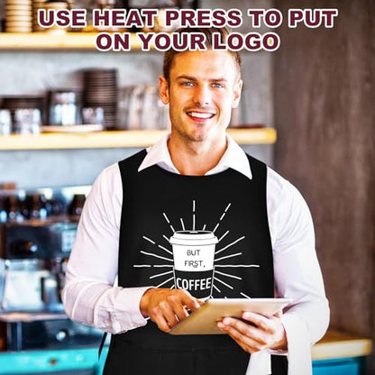 TFTAFAN Cobbler Apron Unisex Waterproof Apron with 2 Deep Pockets Art Smock for Painting Cleaning Artiest Apron work kitchen - color: Black,maroon and Navy Blue