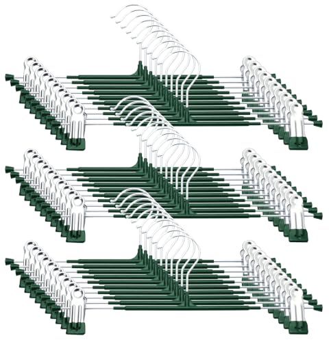 Pants Hangers with Clips, 30 Pack, Dark Green,12 Inch - color: Dark Green, size: 30 Pack