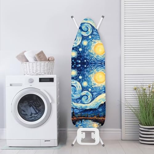 Flashideas Starry Night Ironing Board Cover and Pad- 52" x 13" Iron Board Cover with Padding Fits Standard Size, Iron Board Cover Accessories - color: Starry Night