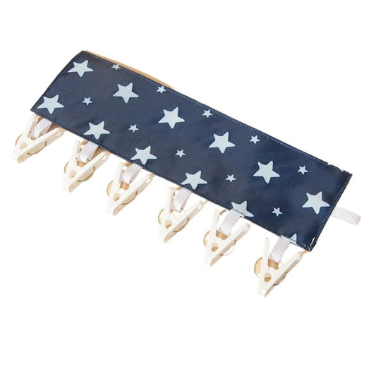 1pc Star Print Foldable Hanger Fabric Clothes Hanging Dry Racks - color: Dark Blue