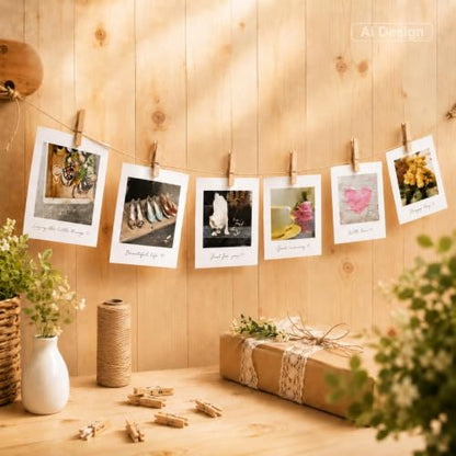 jijAcraft 1.4Inch Mini Clothes Pins - 100Pcs Wooden Clothespins with String - color: Natural, size: 1.4 inch, 100 pcs