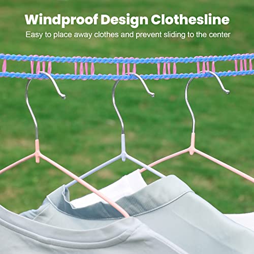 3-Pack Windproof Clothesline with Hooks – Super Strong and Durable, PE Material, 16ft – Ideal for Indoor/Outdoor Use & Travel