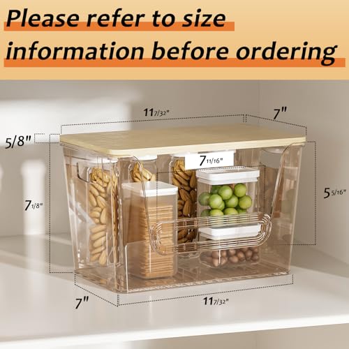 Delamu 3 Pack Pantry Organizers and Storage,Trash Bag Dispenser with Bamboo Top,Stackable Trash Bag Dispenser Under Sink Organizer for 4-30 GalBags,Onion,Potato,Fruits,Clear - color: Clear, size: 3Pack