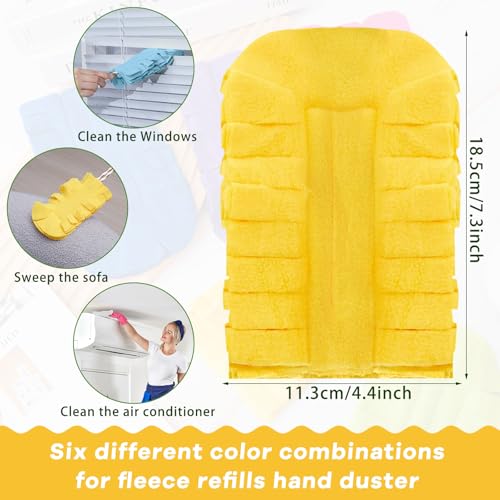 12 Pcs Reusable Duster Refills Washable Pads, Blue, White, Yellow - color: Blue, White, Yellow