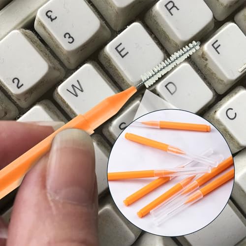 15 Pcs Shower Head Cleaning Brush, Showerhead Cleaner Picks, Nylon Interdental Brush, Shower Cleaner Tiny Brushes for Cleaning Shower Head (Orange)