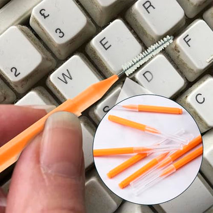15 Pcs Shower Head Cleaning Brush, Showerhead Cleaner Picks, Nylon Interdental Brush, Shower Cleaner Tiny Brushes for Cleaning Shower Head (Orange)