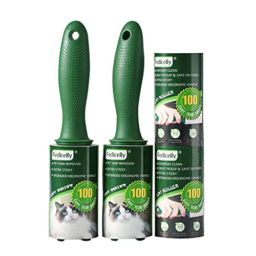 Fedicelly Extra Sticky Lint Rollers Pet Hair Remover for Laundry Clothes Furniture Carpet,Total 400 Sheets Lint Rollers Refills Dog Cat Hair Lint Remover Brush Couch - size: 2 Rollers,400 Sheets