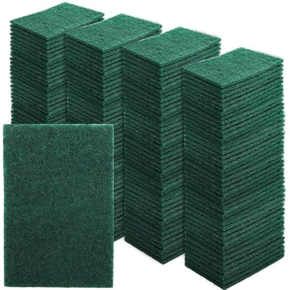 Jucoan 120 Pack Heavy Duty Scouring Pads, 4 x 6 Inch Non-Scratch Scrub Pads, Green Reusable Multipurpose Scrubbing Pads for Kitchen Dish, Metal Grills, Household Bathroom Sink Bathtub
