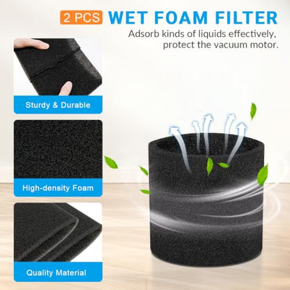6 Pack VRC5 Filter Bags Fit for Vacmaster 4-16 Gallon Wet/Dry Vac, VRC51