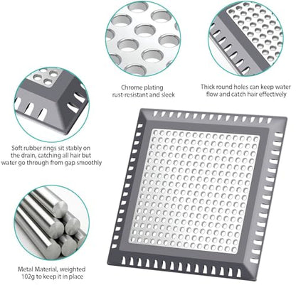 Aojuxix Shower Drain Hair Catcher/Drain Protector/Shower Drain Cover - color: Dark Gray, size: 6 inch
