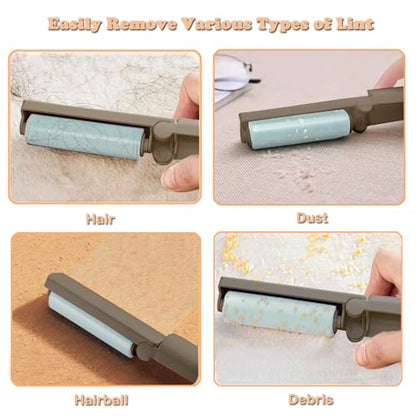 Mini Reusable Lint Roller 6 Pack, Washable Sticky Gel Lint Remover, Grey - color: 6 Pack, Grey
