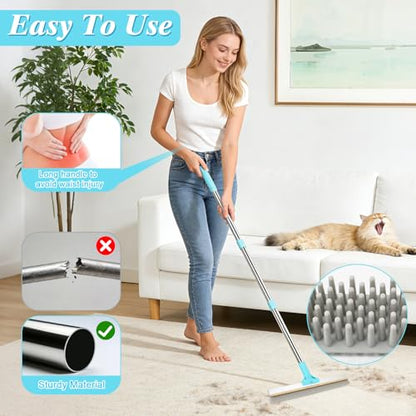 PHILORN Carpet Rake for Pet Hair Removal, 4 in 1 Pet Hair Remover Tool