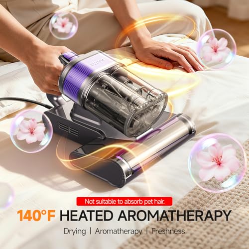 FEPPO Mattress Vacuum Cleaner PRO, 4-in-1 16Kpa Bed Vacuum with UV-C Light - color: Grey/Purple