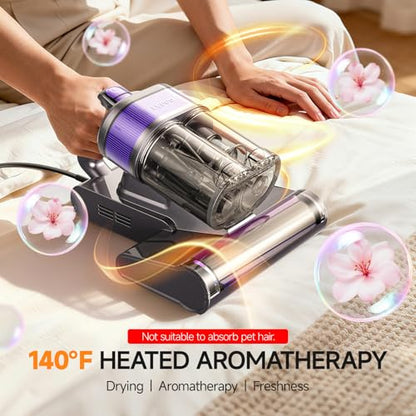FEPPO Mattress Vacuum Cleaner PRO, 4-in-1 16Kpa Bed Vacuum with UV-C Light - color: Grey/Purple