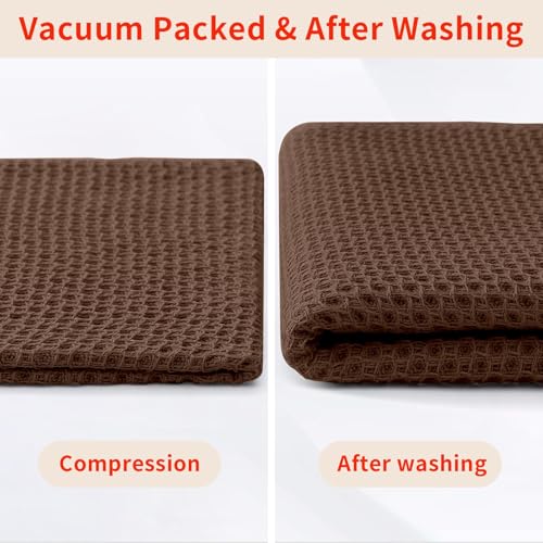 Homaxy 100% Cotton Waffle Weave Kitchen Dish Towels 24-Pack, Coffee - color: Coffee, size: 13 X 28 - 24 Pack