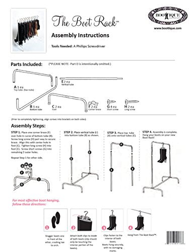 Boottique Boot Organizer: The Boot Rack- Hangs, Holds, Shapes, & Protects every size and style of Boots (Boot Rack with 6 Boot Hangers- Black Hangers) - color: Boot Rack with 6 Boot Hangers- Black Hangers