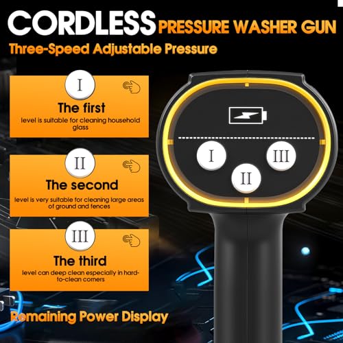 Cordless Portable Washer, Handheld Washer, Battery Operated Washer with 5M Elastic Hose for Car Home Outdoor Patio Garden, Lightweight Car Washer, Washer, Yellow - color: YELLOW