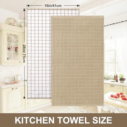 Homaxy Large Premium Cotton Kitchen Towels 16"x 28", 6 Pack, Tan - color: Tan, size: 16" X 28" - 6 Pack