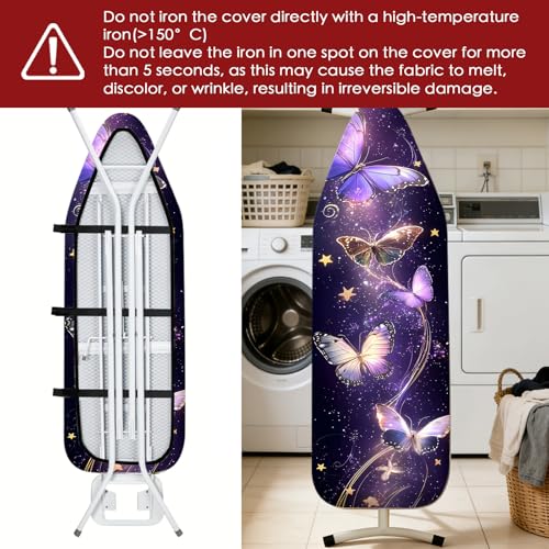Nuxovilar Starry Butterfly Cotton Ironing Board Cover 15x54 Fabric - color: Ylu01195