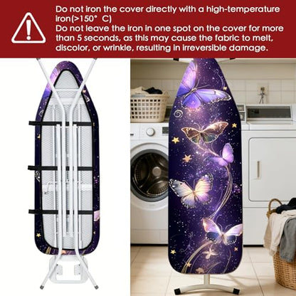 Nuxovilar Starry Butterfly Cotton Ironing Board Cover 15x54 Fabric - color: Ylu01195