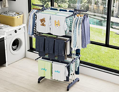 HOMIDEC Clothes Drying Rack, 4-Tier(67.7" H) Foldable Drying Rack Clothing - color: Gray