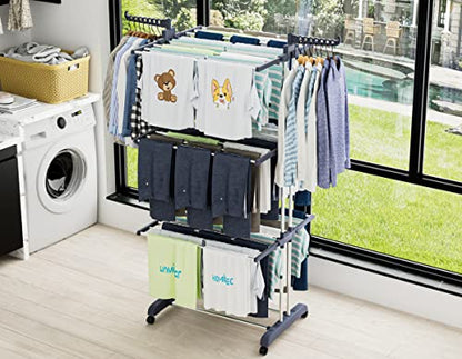 HOMIDEC Clothes Drying Rack, 4-Tier(67.7" H) Foldable Drying Rack Clothing - color: Gray