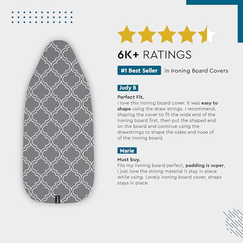 Encasa XO Ironing Board Cover and Pad 49"x18" Wide, Thick Felt - color: Black Arrow, size: Wide (49"x18")