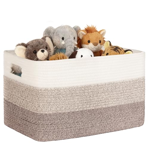 86L Large Woven Laundry Basket Hamper with Handles, Gradient Brown - color: Gradient Brown, size: 86L
