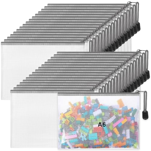 Jetec 32 Mesh Zipper Bags Bikini, Grey, 7.5 x 5 Inch, 32 Pcs - color: Grey, size: 7.5 x 5 Inch